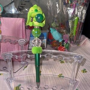 Green Decorative Pen with Cute stitch Topper